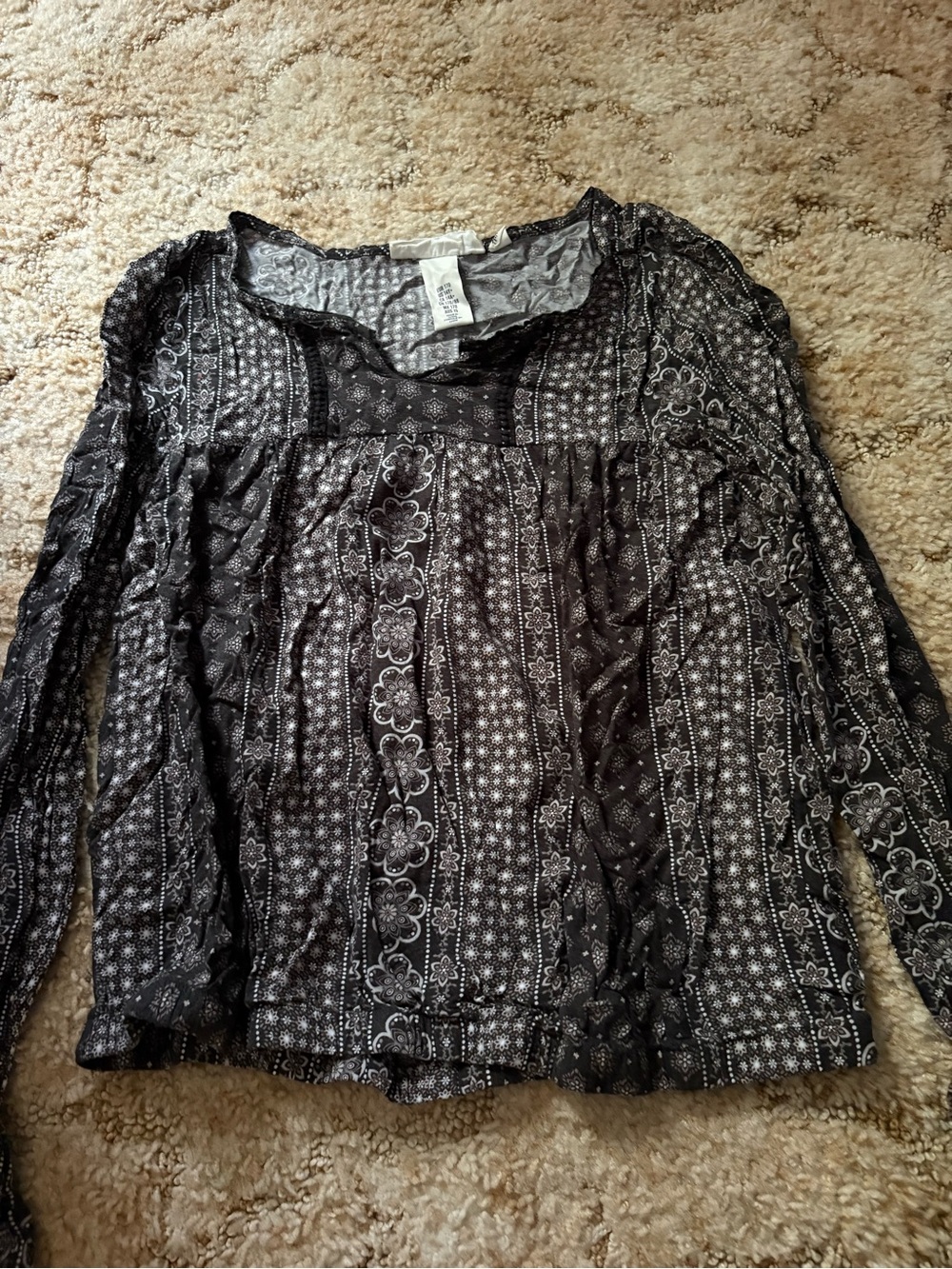 Floral Print Long-Sleeve Top